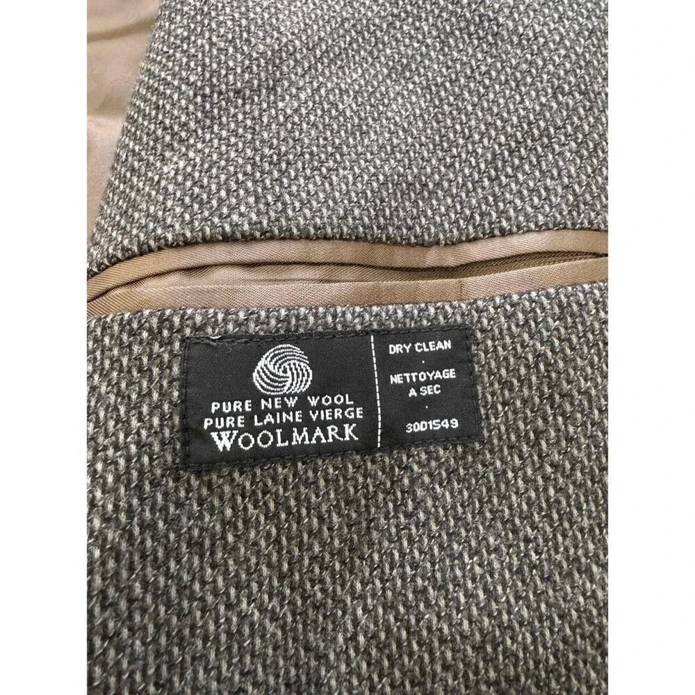 Bachrach Herringbone 2 Button Notched Lapel Patch Pockets Blazer‎ Jacket Wool